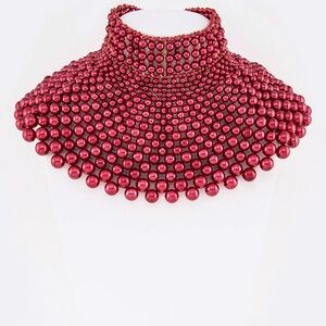 Luxe Dramatic Pearl Collar Statement Necklace